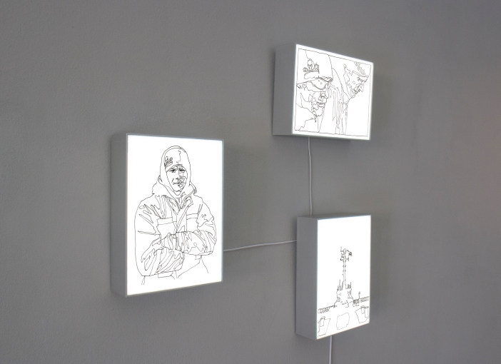 3 light boxes installation detail